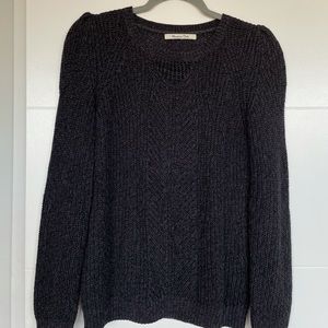 Massimo dutti cotton knitted navy crew neck sweater size small